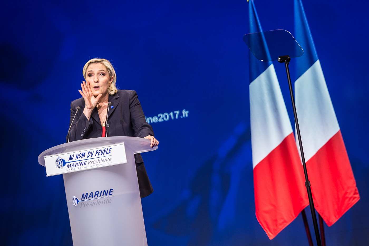 Marine Le Pen durant el seu torn de paraula